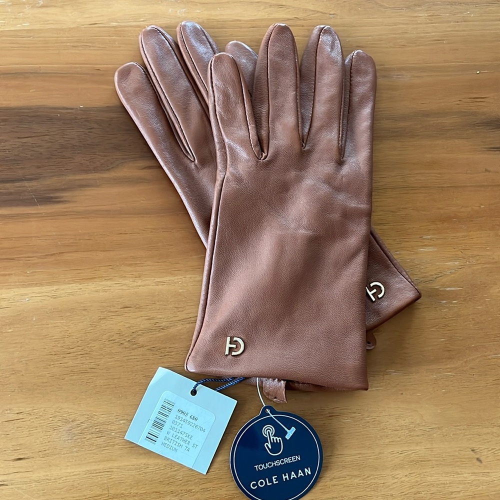 NEW!! Cole Haan Touchless Leather Gloves
